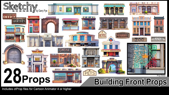 Sketchy Scenes - Building Fronts Props