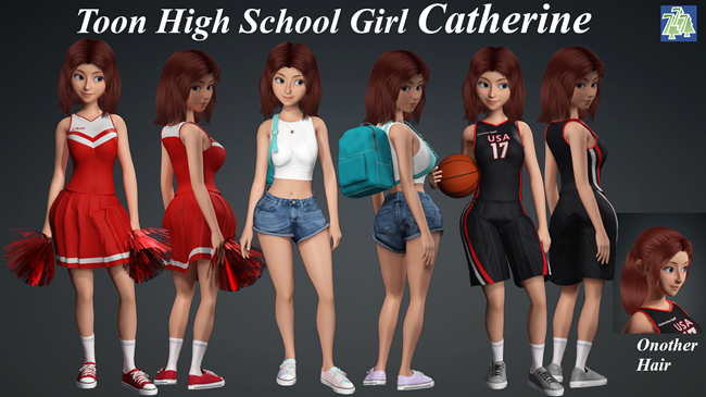 Toon High School Girl Catherine