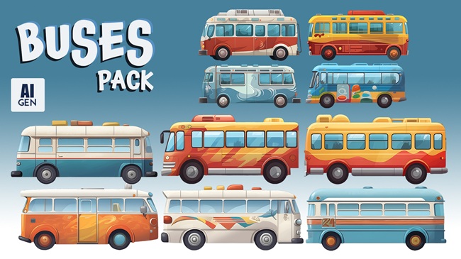 Buses Pack (AI GEN)